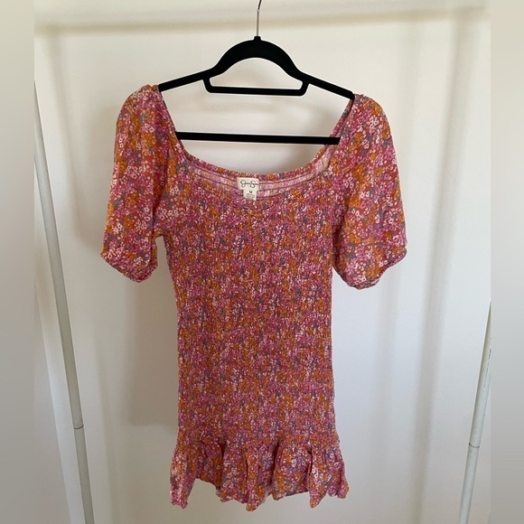 Jessica Simpson Floral Smocked Dress Medium - Picture 6 of 11